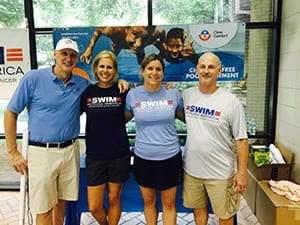 Clear Comfort with SAA Dallas organizers and former olympic simmer Jim Montgomery